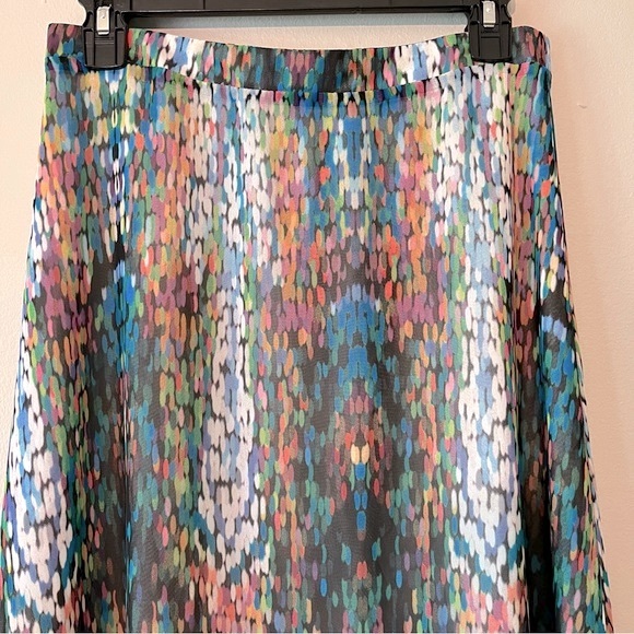 Shabby Apple Maxi Skirt Mosaic Print Chiffon Layered - Picture 5 of 13
